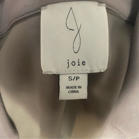 Joie Tan Gray Double Breasted Peacoat Moto Jacket Small S - Picture 8 of 9